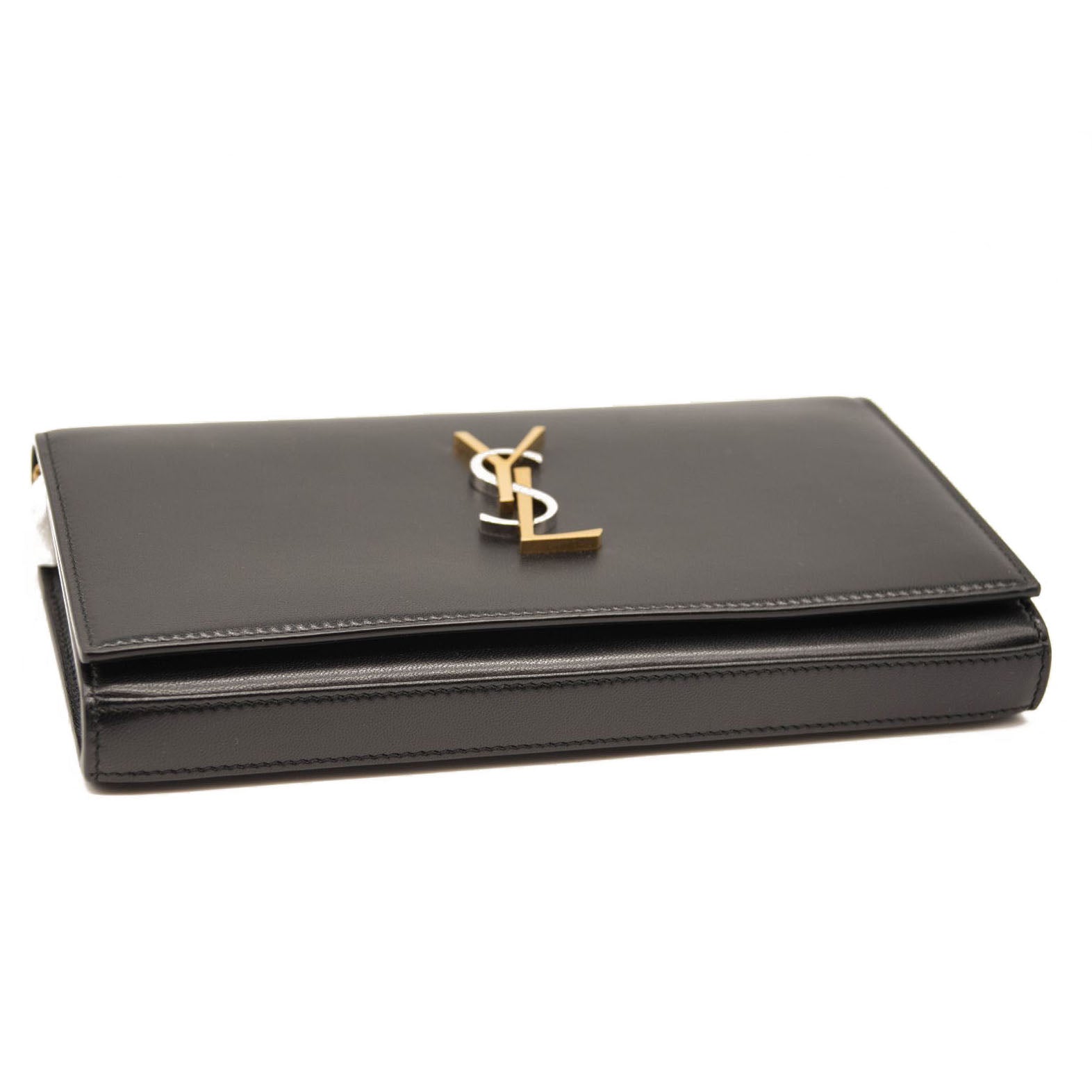 NEW Saint Laurent Monogram Cassandra Tri Metal Chain Wallet Bag WOC