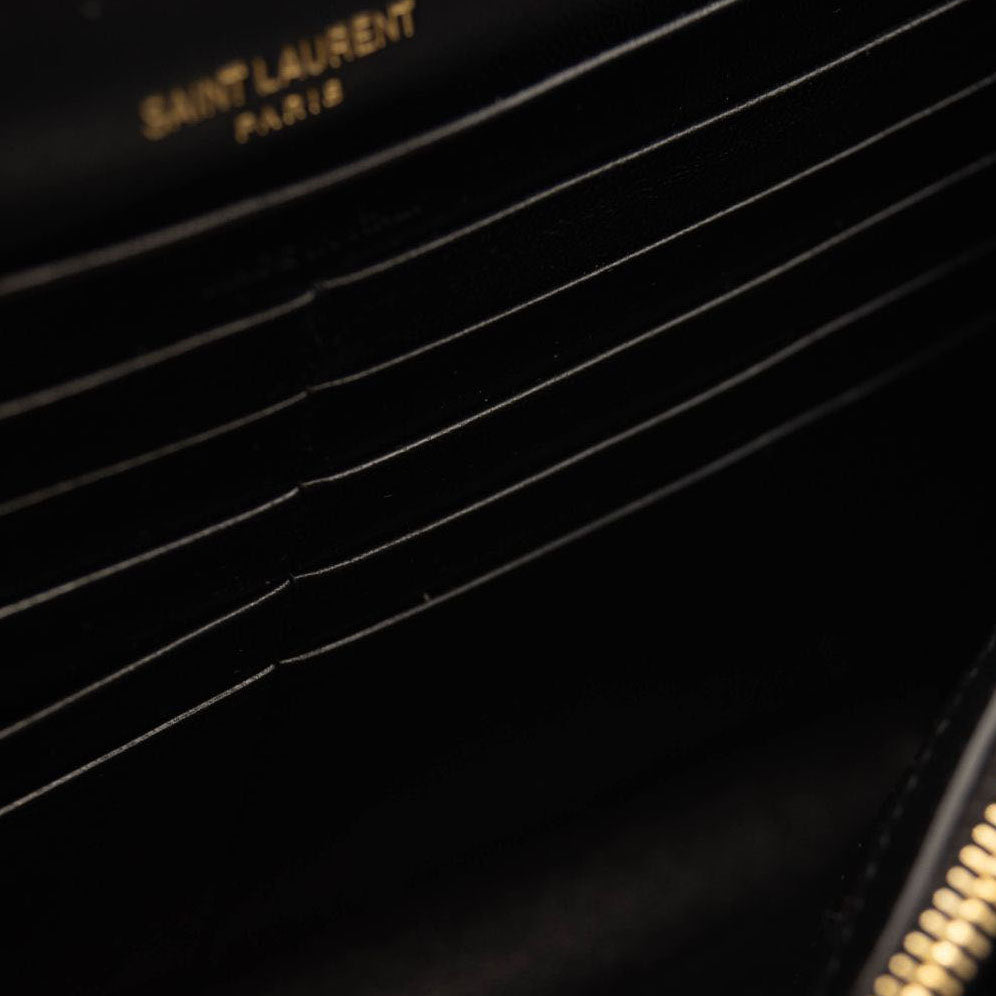 NEW Saint Laurent Monogram Cassandra Tri Metal Chain Wallet Bag WOC