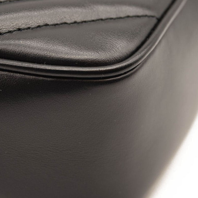 NEW Saint Laurent Lou Camera Medium Zip Leather Shoulder Bag Silver