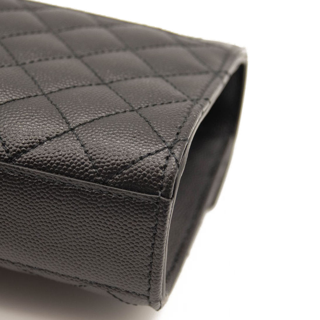 NEW SAINT LAURENT Grain De Poudre Textured Mixed Matelasse Triquilt Small Monogram Satchel Black