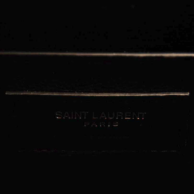 NEW SAINT LAURENT Grain De Poudre Textured Mixed Matelasse Triquilt Small Monogram Satchel Black