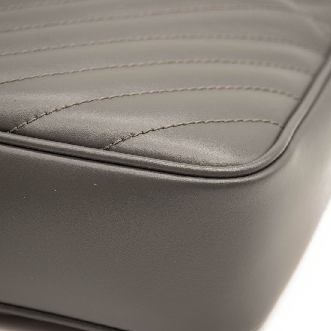 NEW Saint Laurent Grey Matelasse Leather Medium Monogram Lou Camera Crossbody Bag