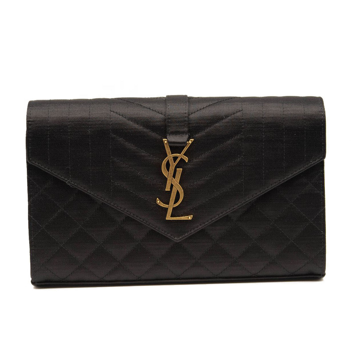NEW Saint Laurent Envelope Chain Wallet in Mix Matelasse Satin Crossbody