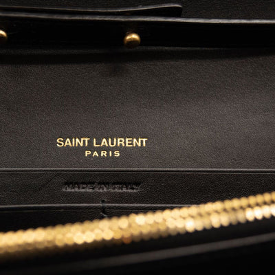 NEW Saint Laurent Envelope Chain Wallet in Mix Matelasse Satin Crossbody