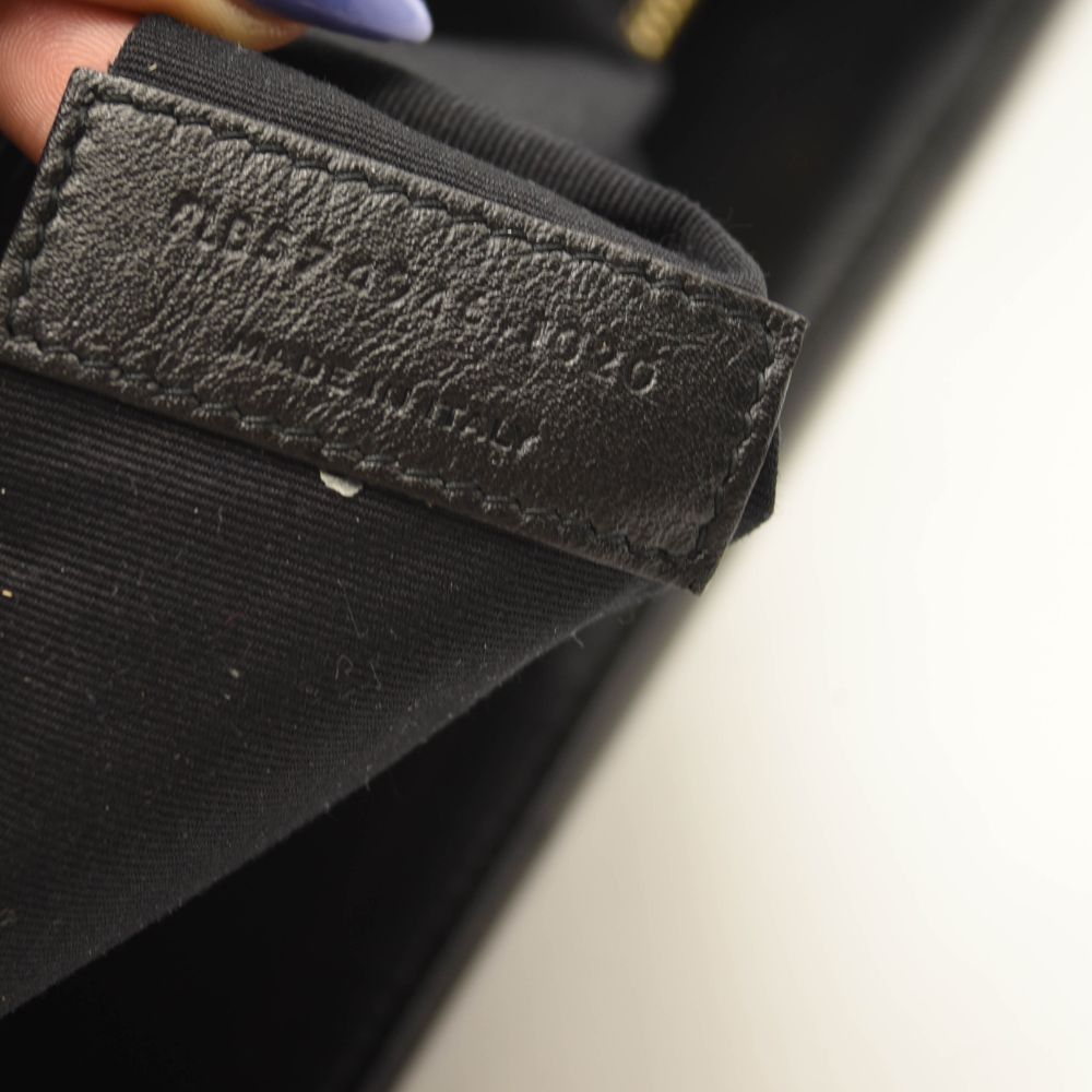 SAINT LAURENT Calfskin Y Quilted Monogram Medium Loulou Chain Satchel Black