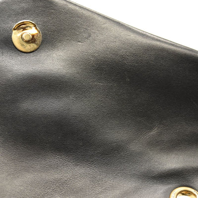 SAINT LAURENT Calfskin Y Quilted Monogram Medium Loulou Chain Satchel Black