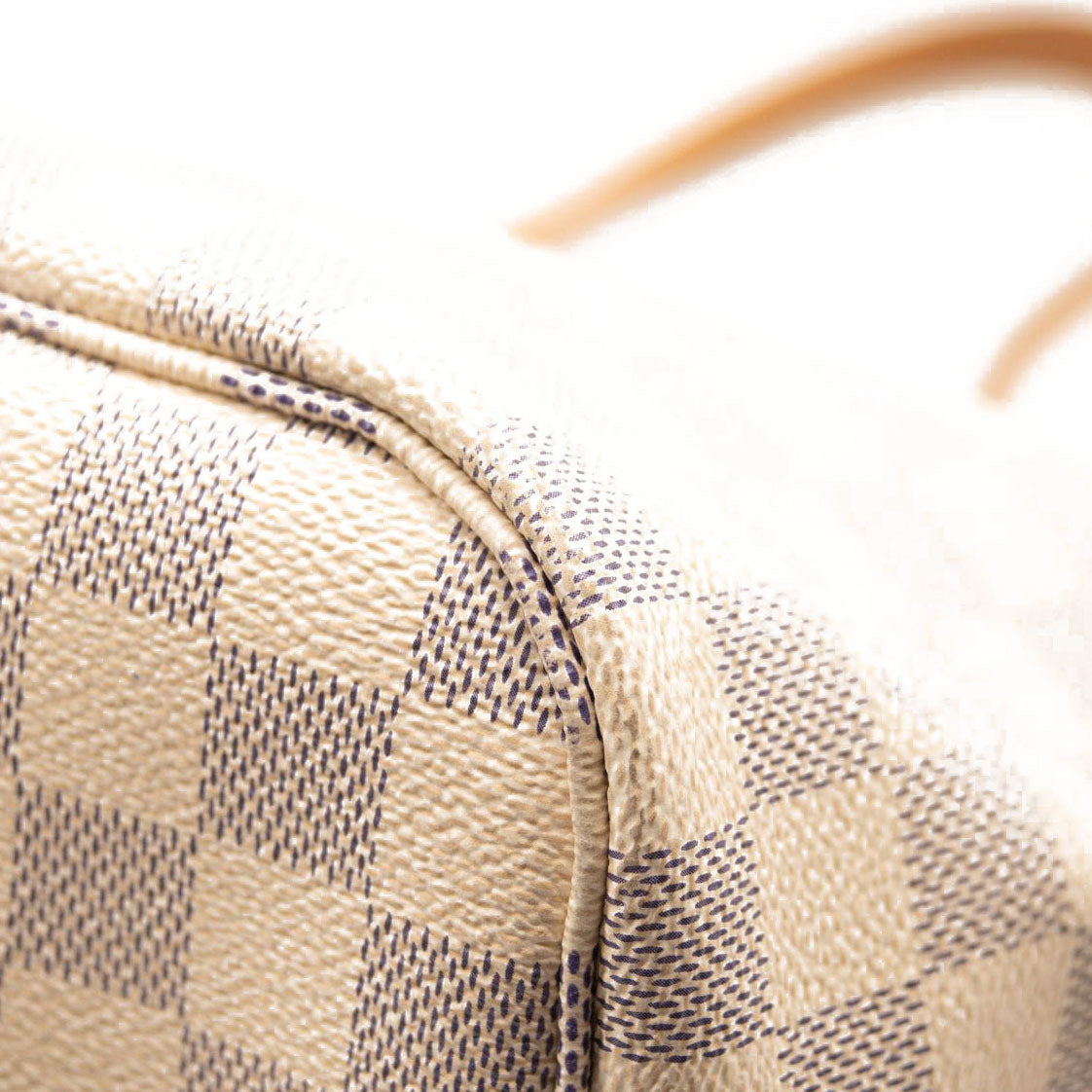 LOUIS VUITTON Damier Azur Neverfull MM Rose Ballerine USED FL3158