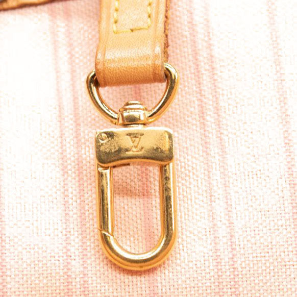 LOUIS VUITTON Damier Azur Neverfull MM Rose Ballerine USED FL3158
