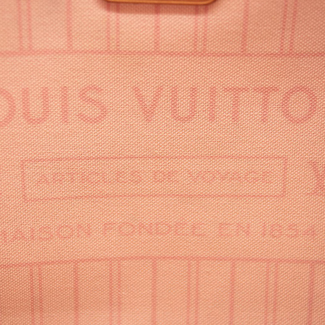 LOUIS VUITTON Damier Azur Neverfull MM Rose Ballerine USED FL3158