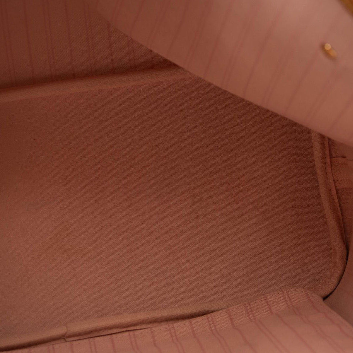 LOUIS VUITTON Damier Azur Neverfull MM Rose Ballerine USED FL3158