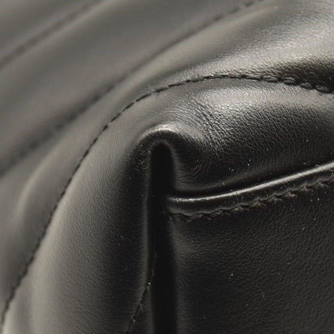 NEW SAINT LAURENT Calfskin Y Quilted Monogram Medium Loulou Chain Satchel Black