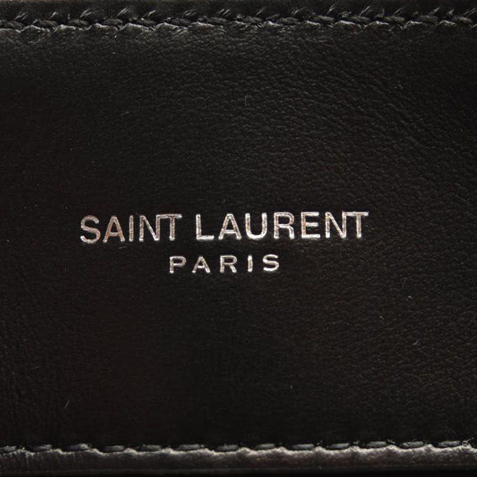 NEW SAINT LAURENT Calfskin Y Quilted Monogram Medium Loulou Chain Satchel Black