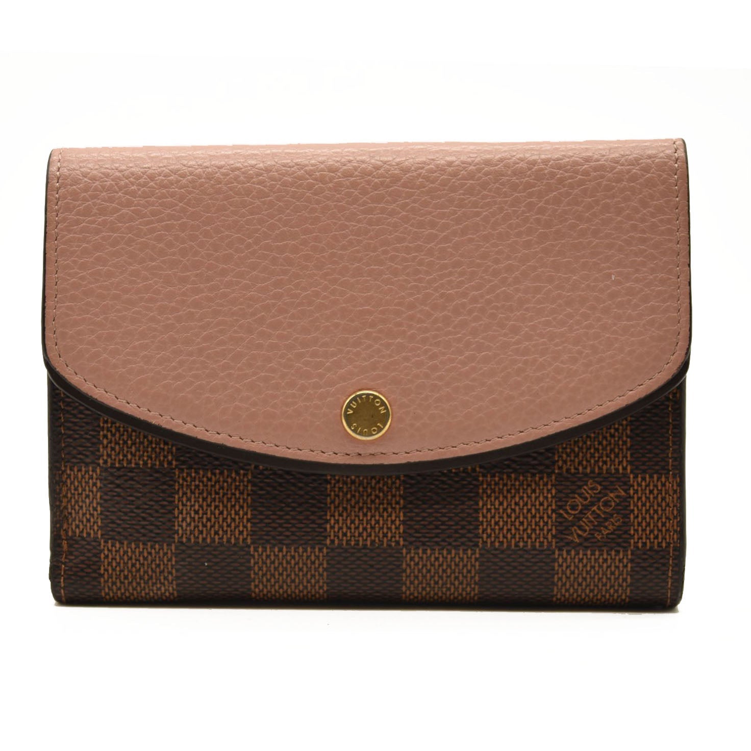 LOUIS VUITTON Damier Ebene Normandy Compact Wallet Pink MyDesignerly