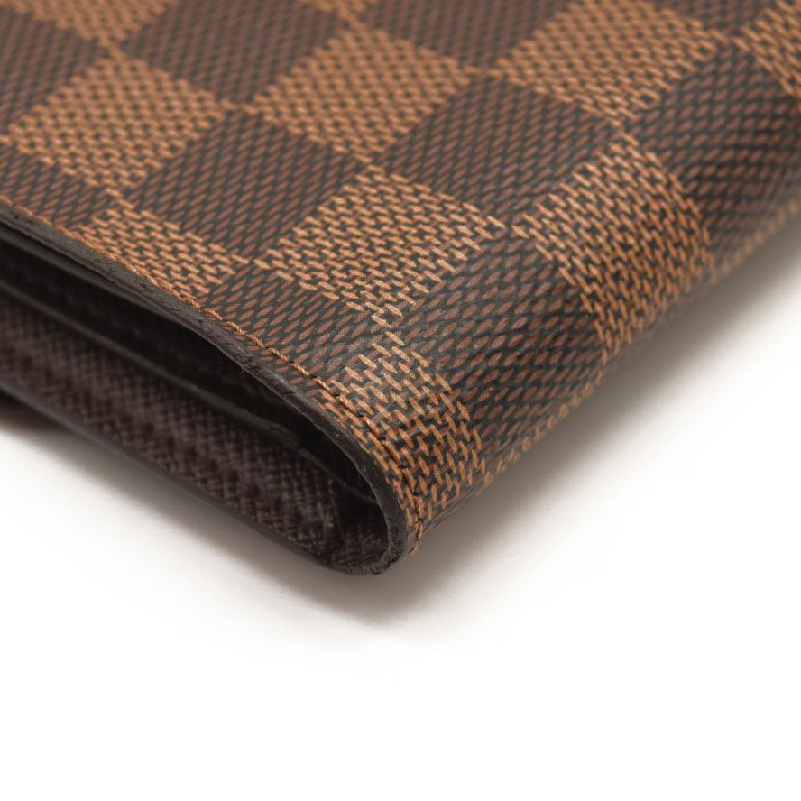 LOUIS VUITTON Damier Ebene Normandy Compact Wallet Pink