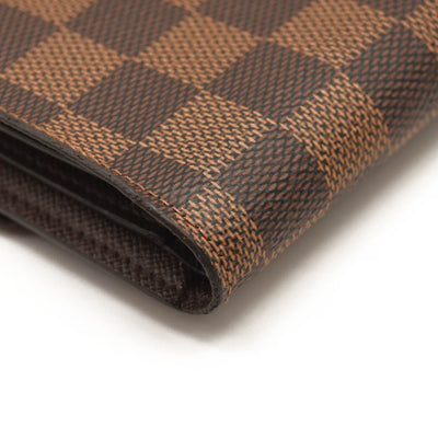 LOUIS VUITTON Damier Ebene Normandy Compact Wallet Pink