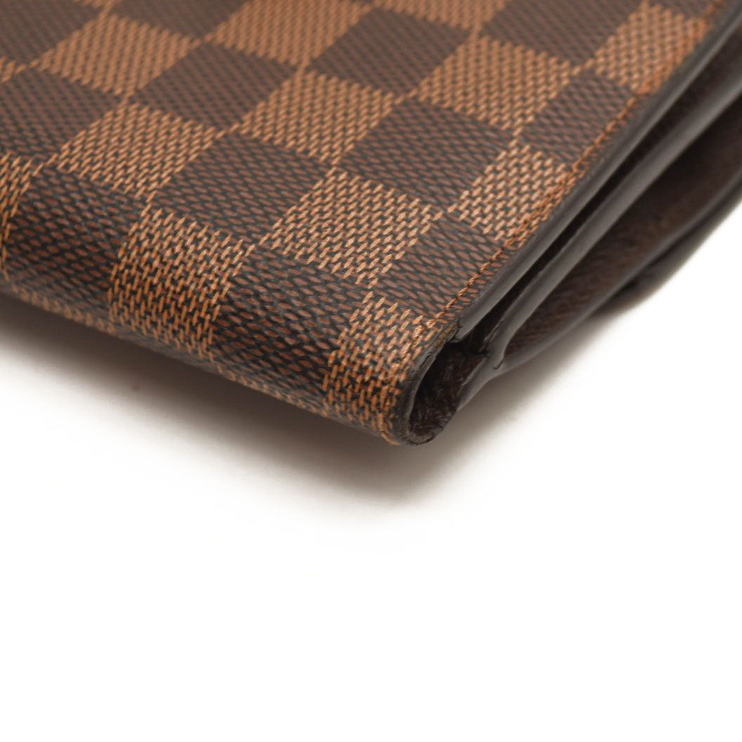 LOUIS VUITTON Damier Ebene Normandy Compact Wallet Pink