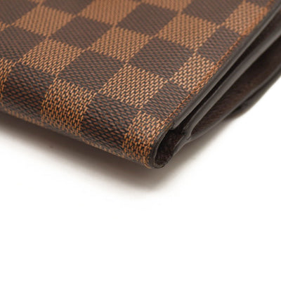 LOUIS VUITTON Damier Ebene Normandy Compact Wallet Pink