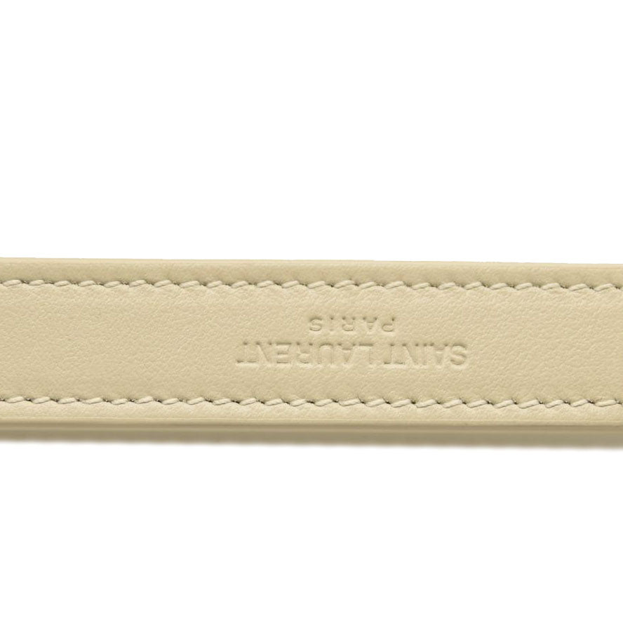 NEW SAINT LAURENT Calfskin Y Quilted Monogram Medium Loulou Chain Satchel Crema Soft