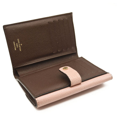 LOUIS VUITTON Damier Ebene Normandy Compact Wallet Pink