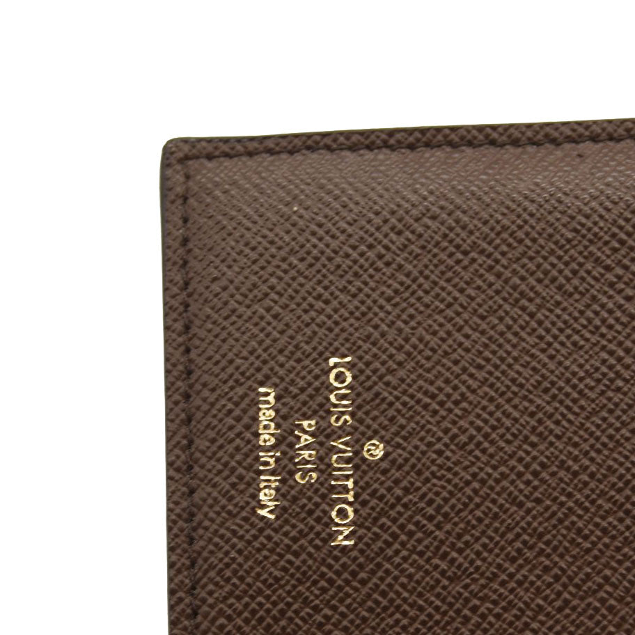 LOUIS VUITTON Damier Ebene Normandy Compact Wallet Pink