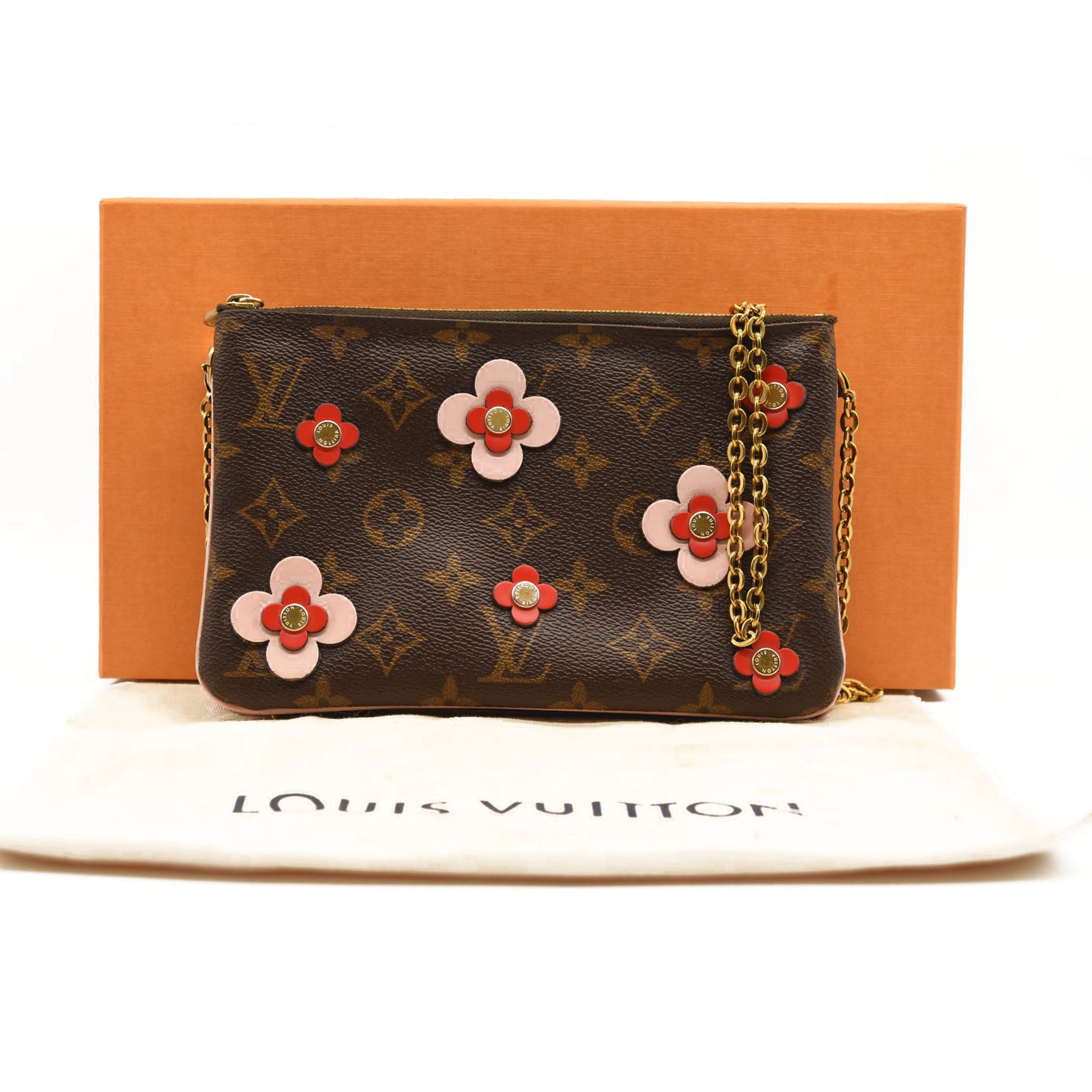 LOUIS VUITTON Monogram Blooming Flowers Double Zip Pochette