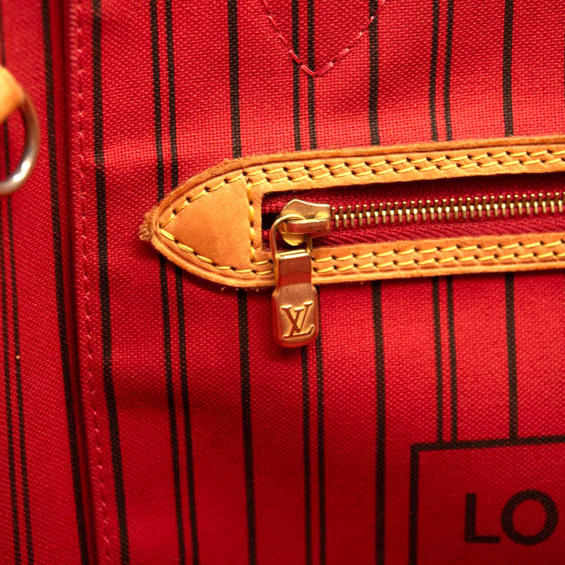LOUIS VUITTON Monogram Neverfull MM Cherry Cerise