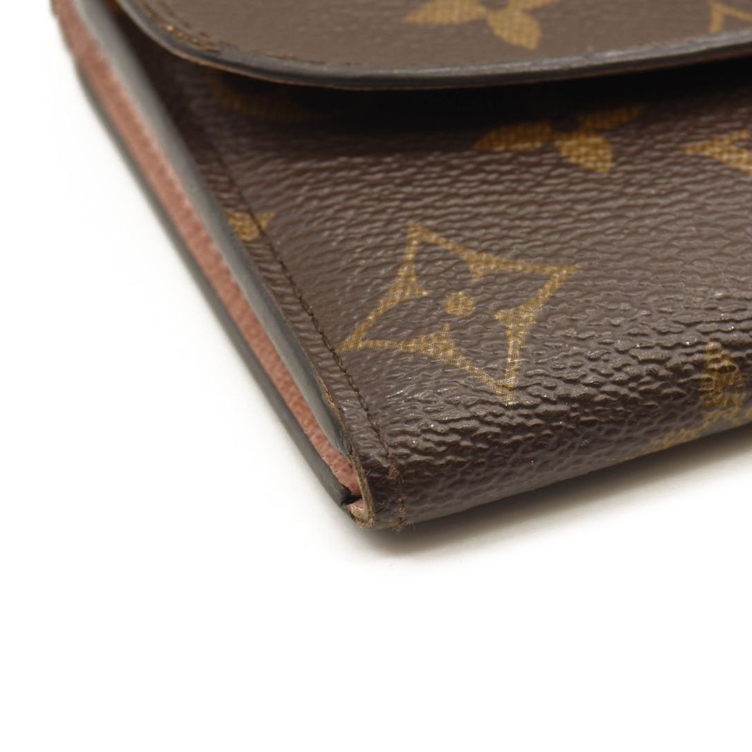 LOUIS VUITTON Monogram Emilie Wallet Rose Ballerine