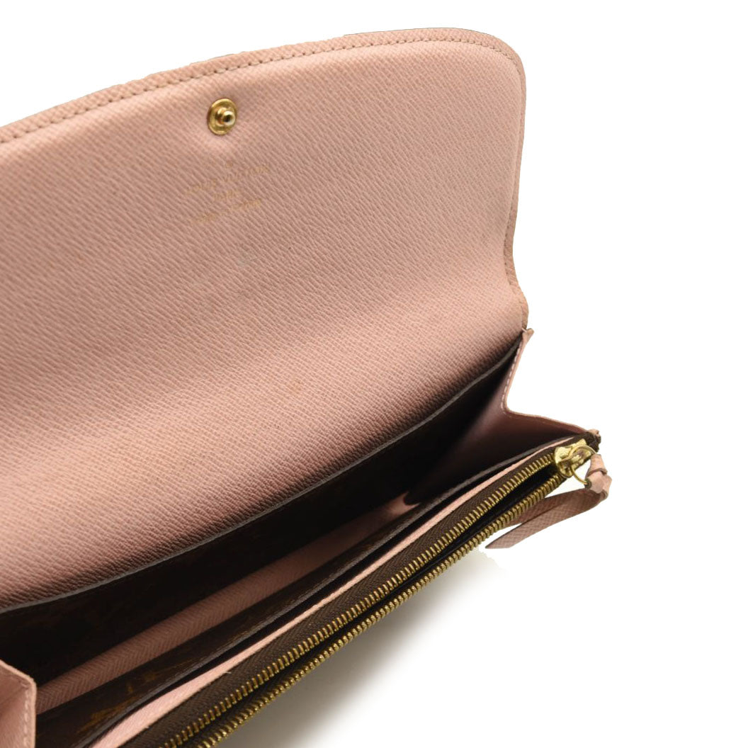 LOUIS VUITTON Monogram Emilie Wallet Rose Ballerine