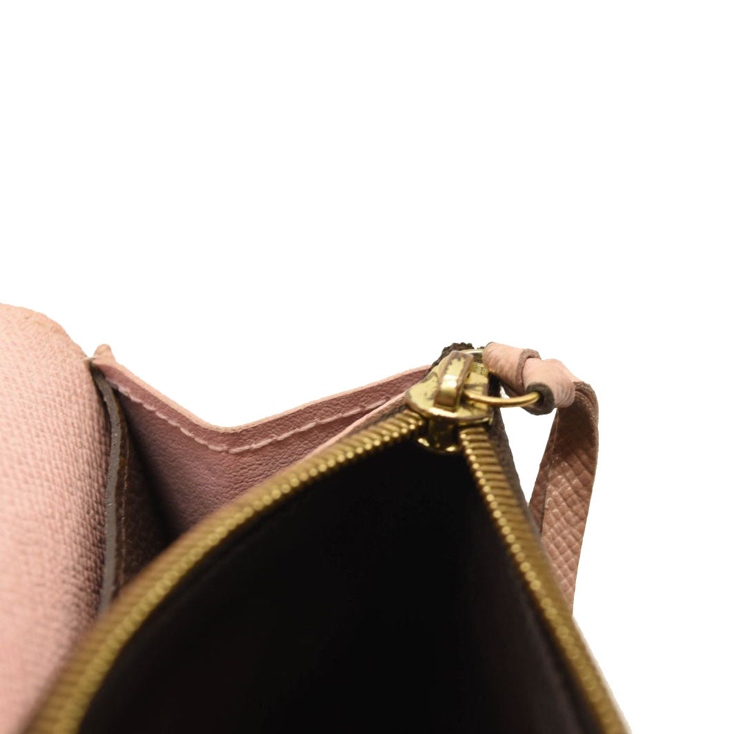 LOUIS VUITTON Monogram Emilie Wallet Rose Ballerine