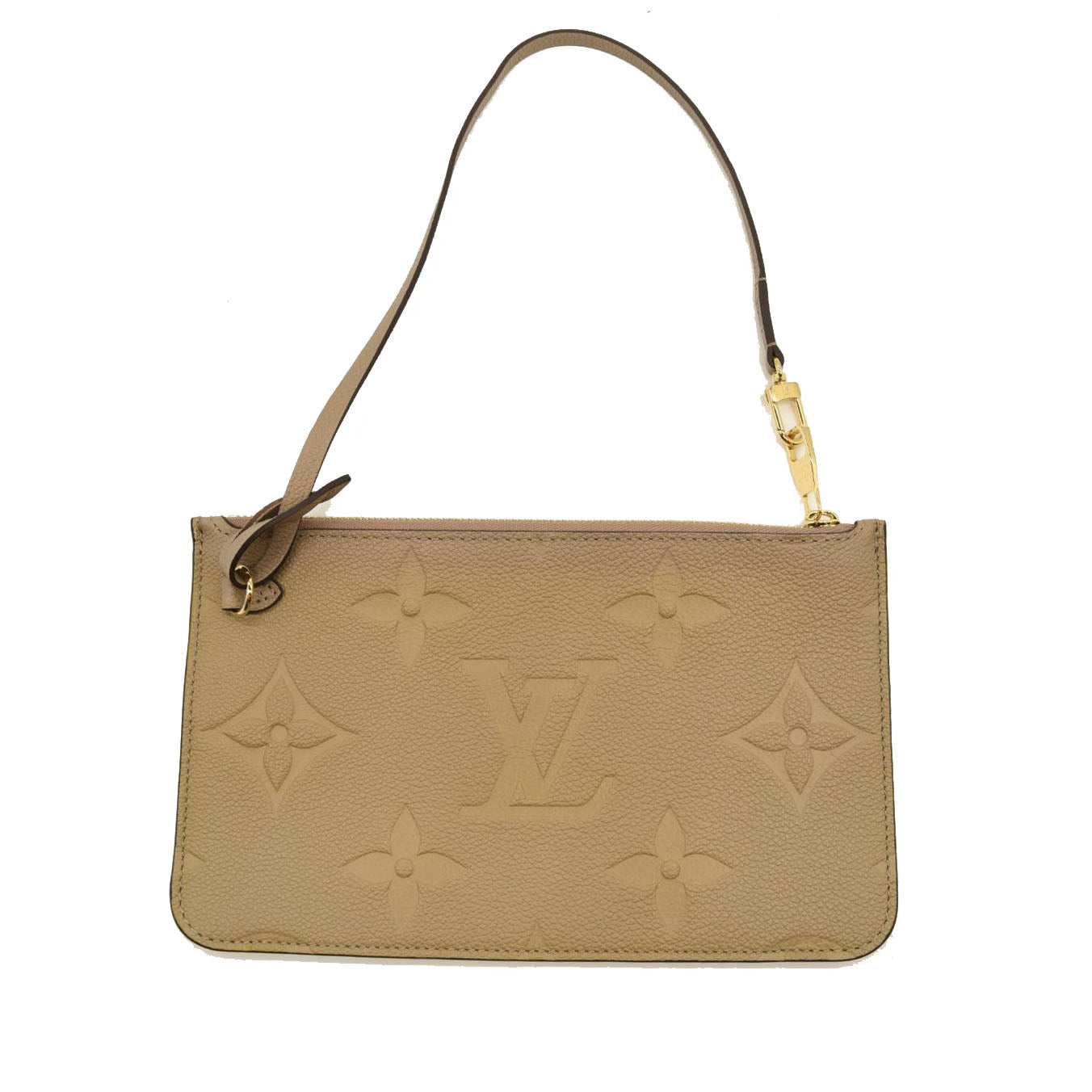 LOUIS VUITTON Empreinte Monogram Giant Neverfull MM Pochette Tourterelle