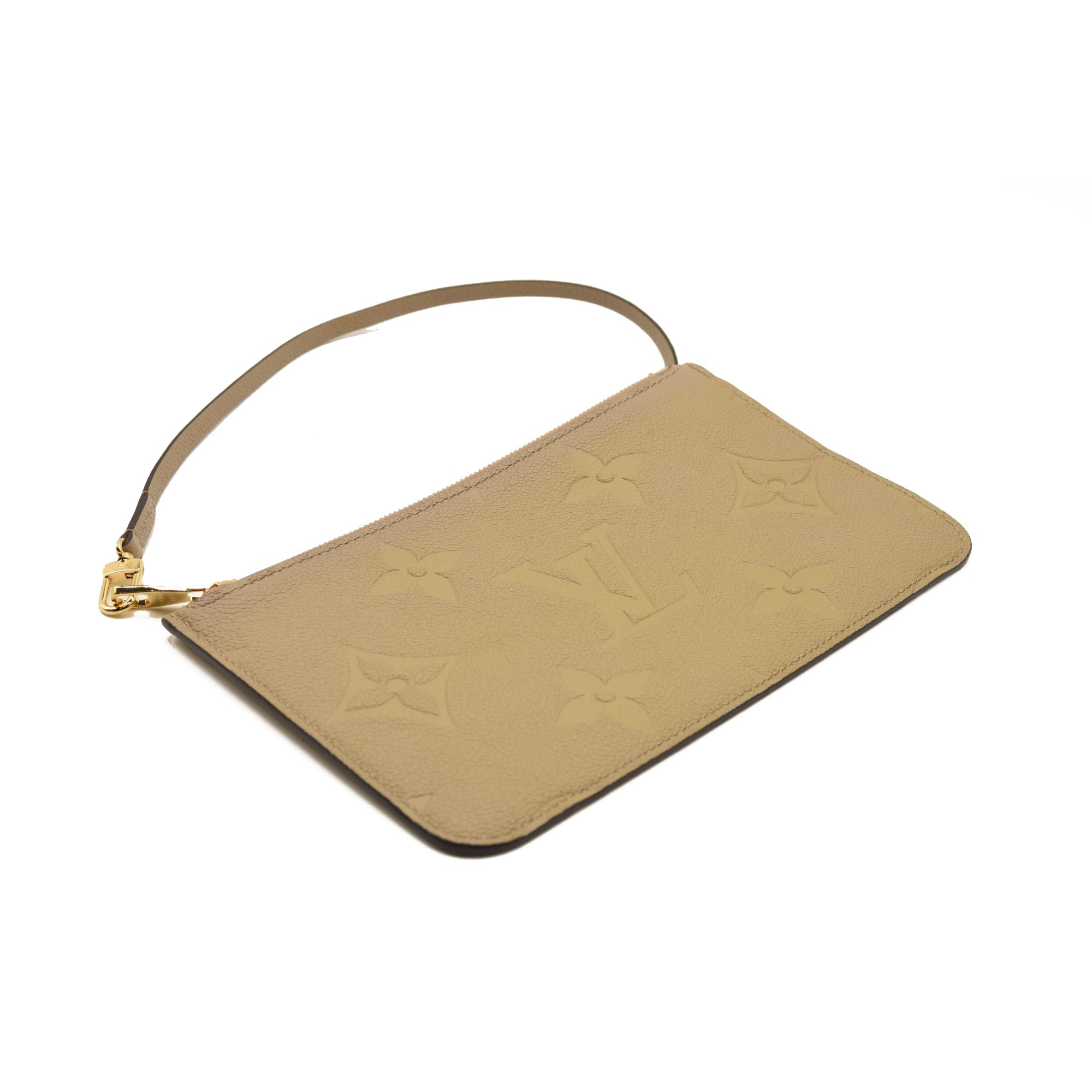 LOUIS VUITTON Empreinte Monogram Giant Neverfull MM Pochette Tourterelle