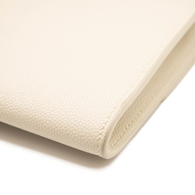 SAINT LAURENT Grain De Poudre Monogram Uptown Chain Wallet Crema Soft