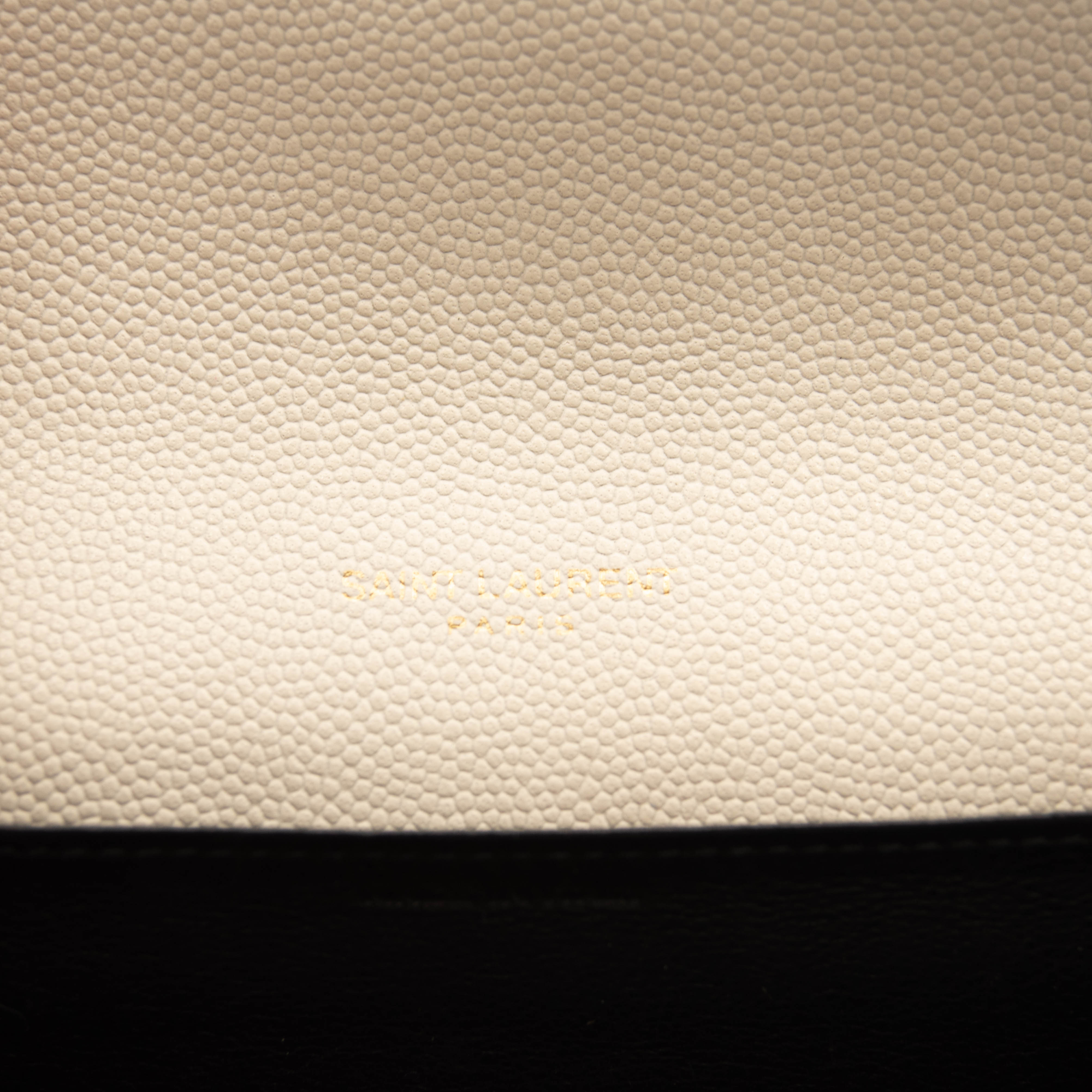 SAINT LAURENT Grain De Poudre Monogram Uptown Chain Wallet Crema Soft