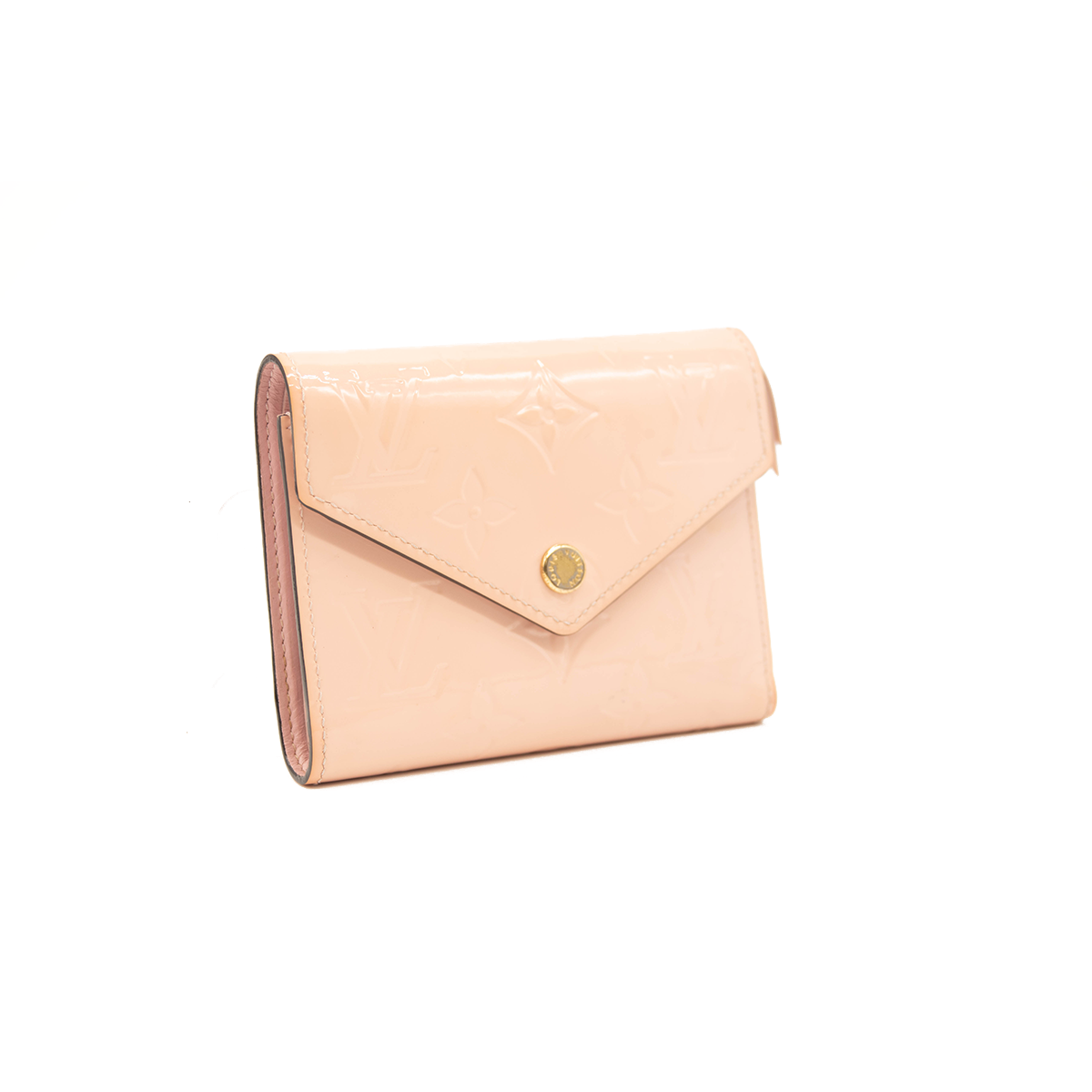 LOUIS VUITTON Vernis Victorine Compact Wallet Rose Ballerine