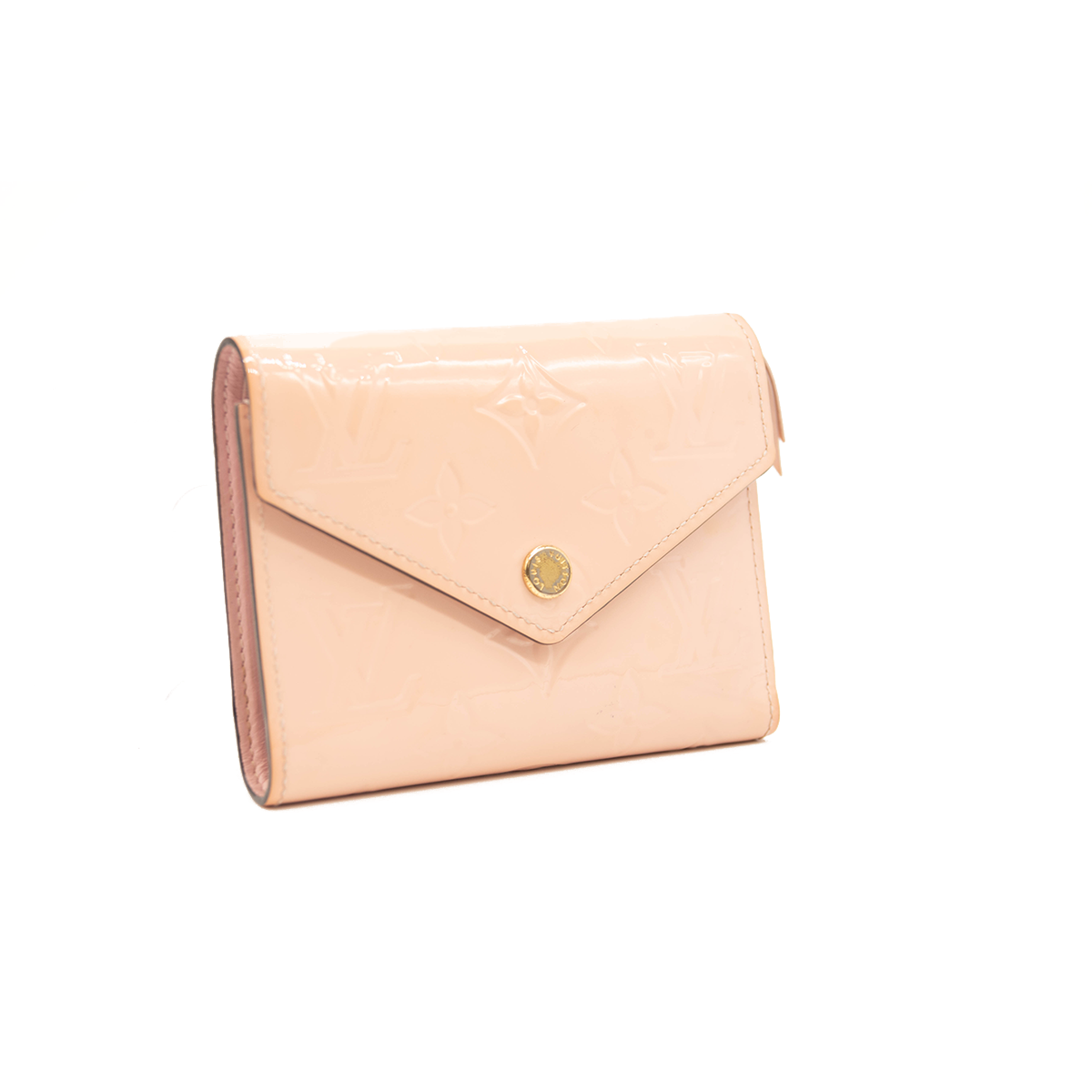 LOUIS VUITTON Vernis Victorine Compact Wallet Rose Ballerine