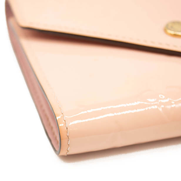 LOUIS VUITTON Vernis Victorine Compact Wallet Rose Ballerine