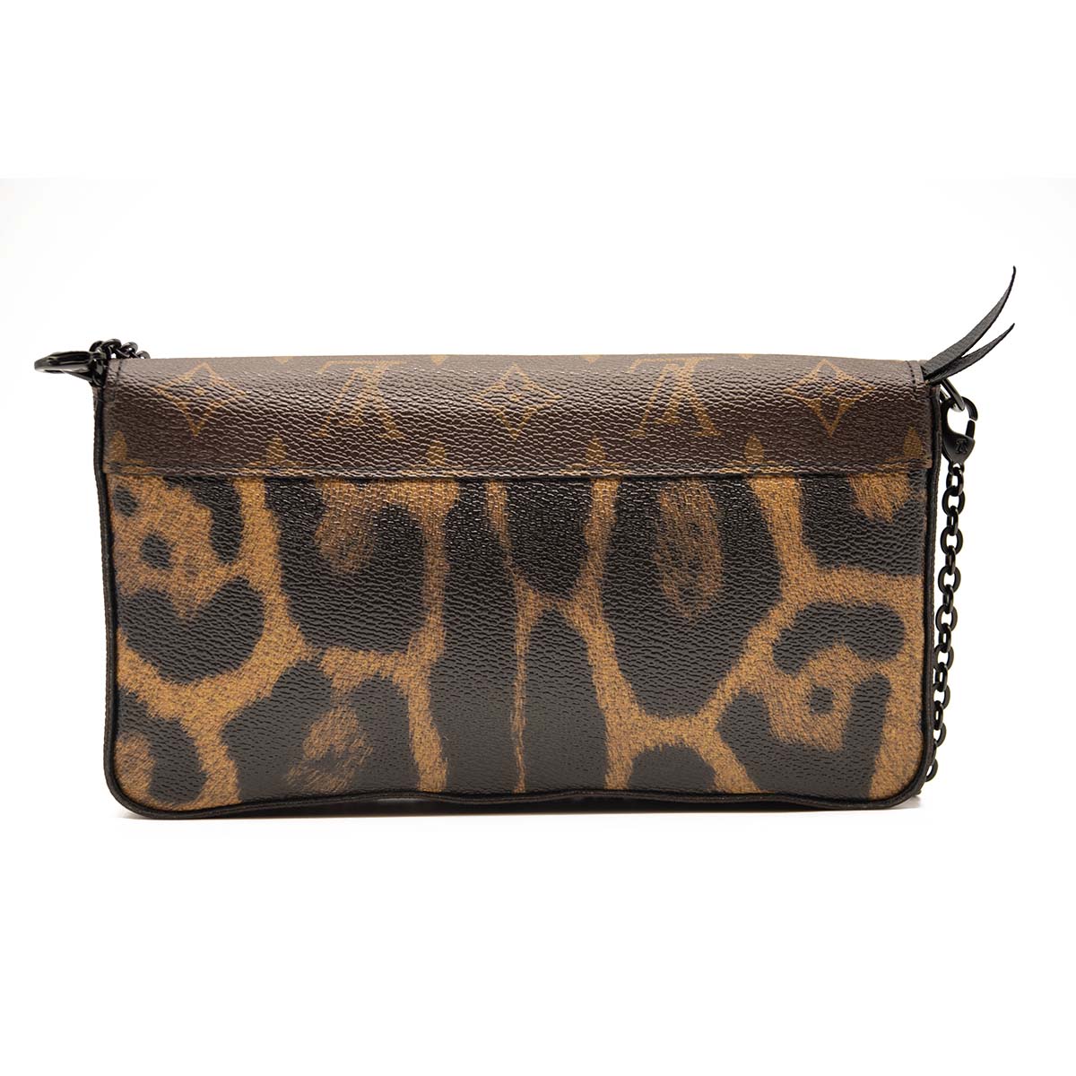 LOUIS VUITTON Monogram Animal Print Pochette Felicie Chain Wallet