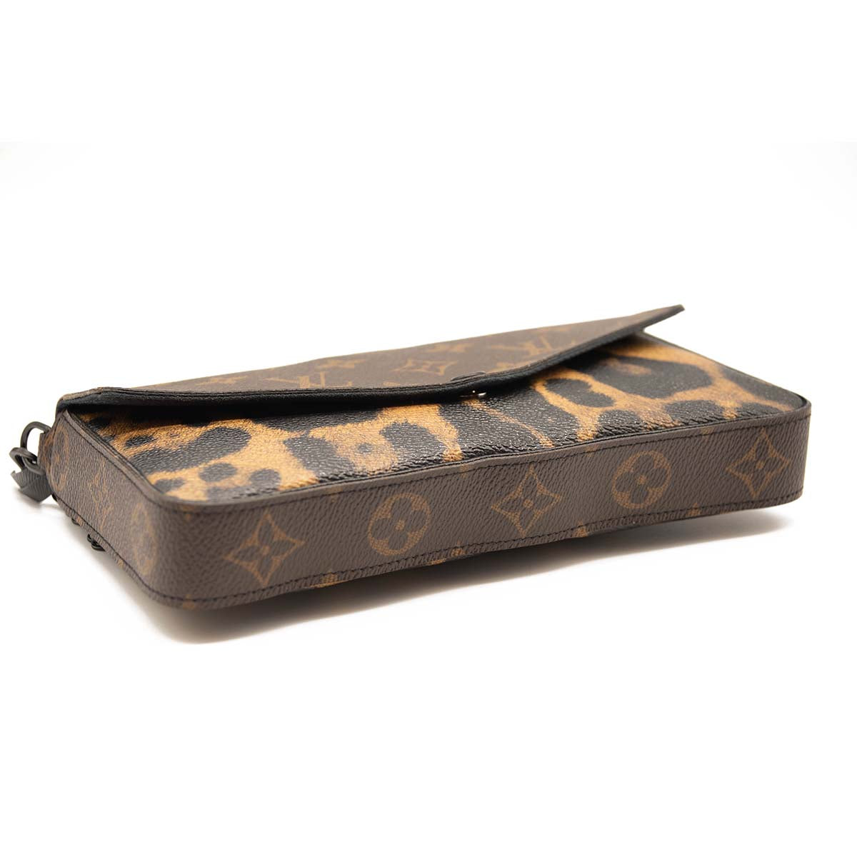 LOUIS VUITTON Monogram Animal Print Pochette Felicie Chain Wallet