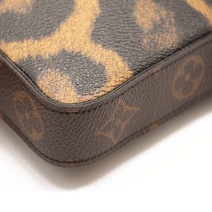 LOUIS VUITTON Monogram Animal Print Pochette Felicie Chain Wallet