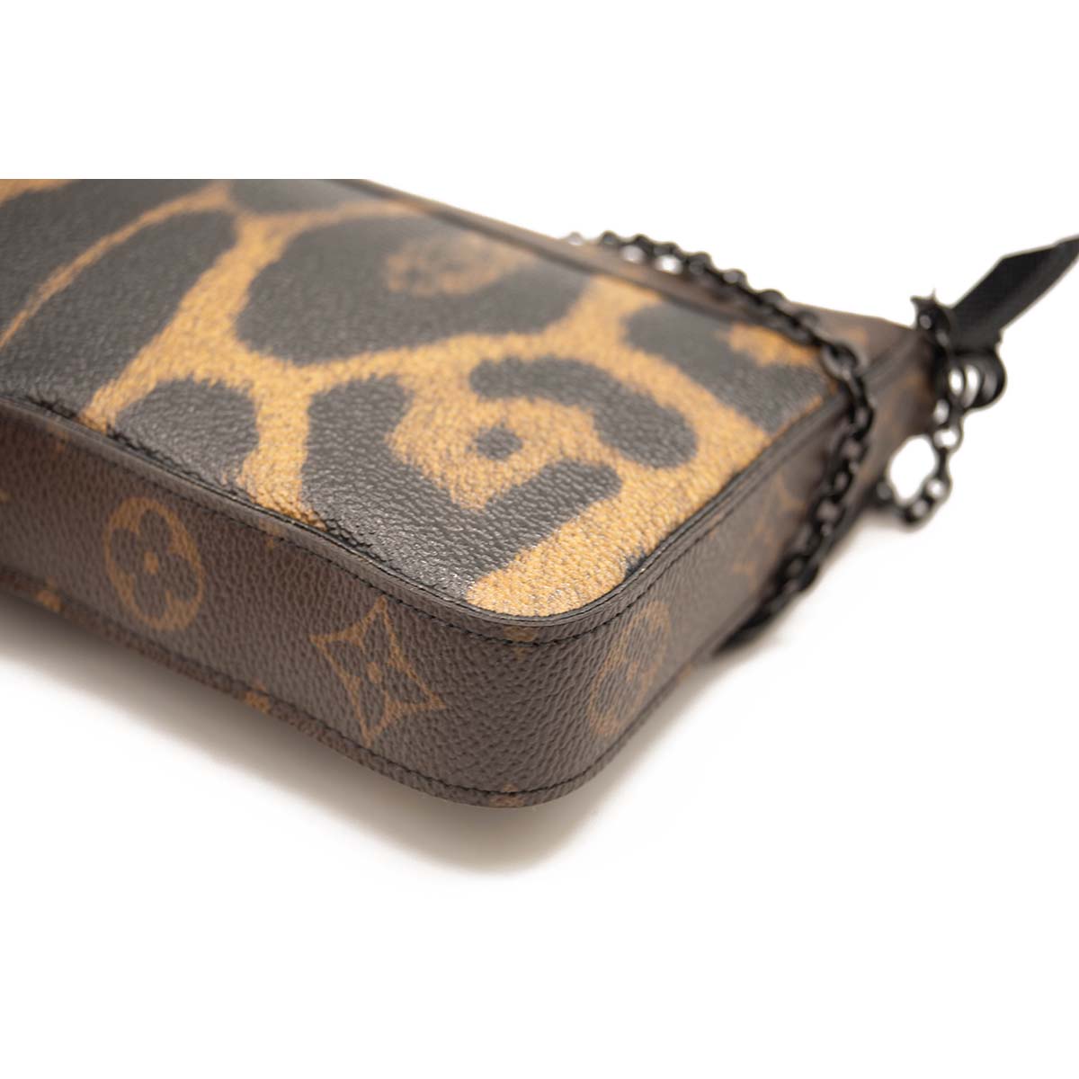 LOUIS VUITTON Monogram Animal Print Pochette Felicie Chain Wallet