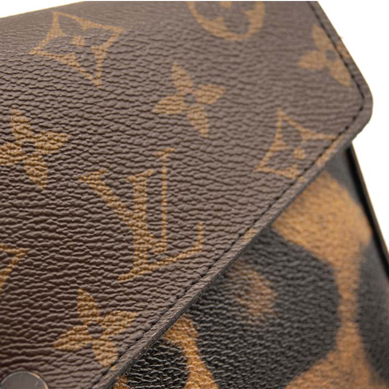 LOUIS VUITTON Monogram Animal Print Pochette Felicie Chain Wallet