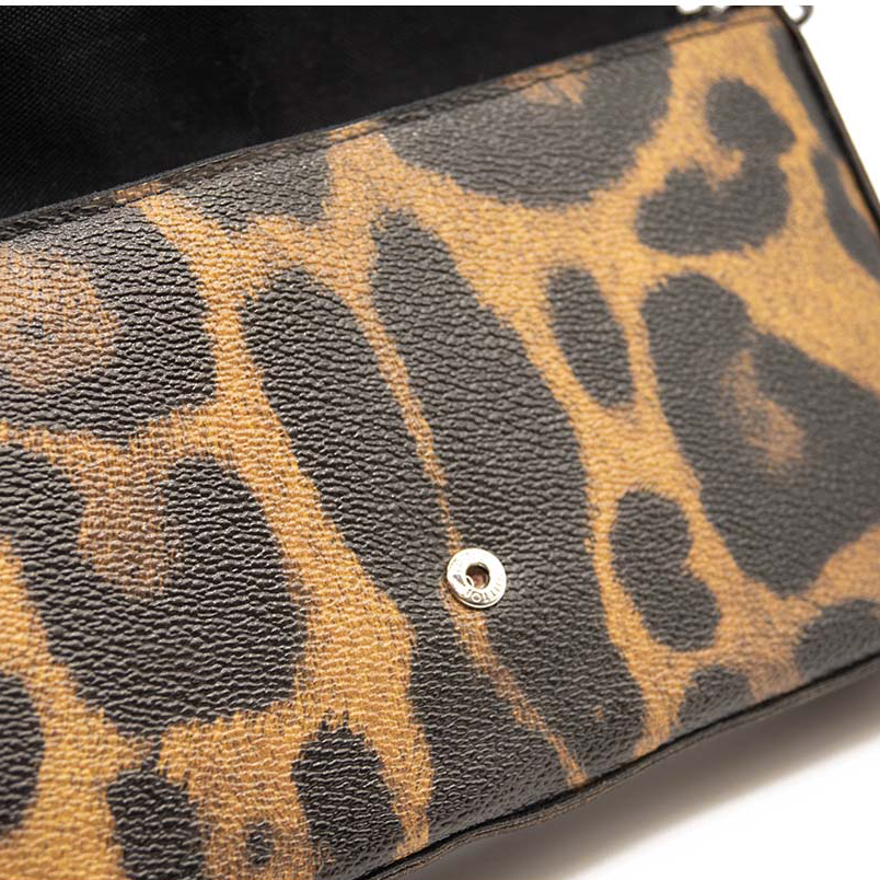 LOUIS VUITTON Monogram Animal Print Pochette Felicie Chain Wallet