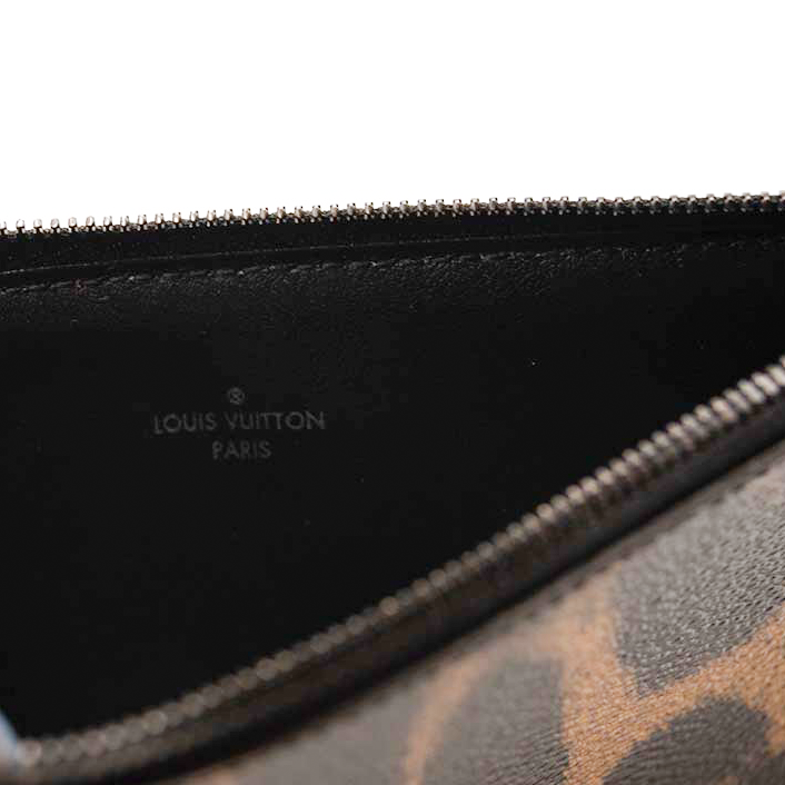 LOUIS VUITTON Monogram Animal Print Pochette Felicie Chain Wallet