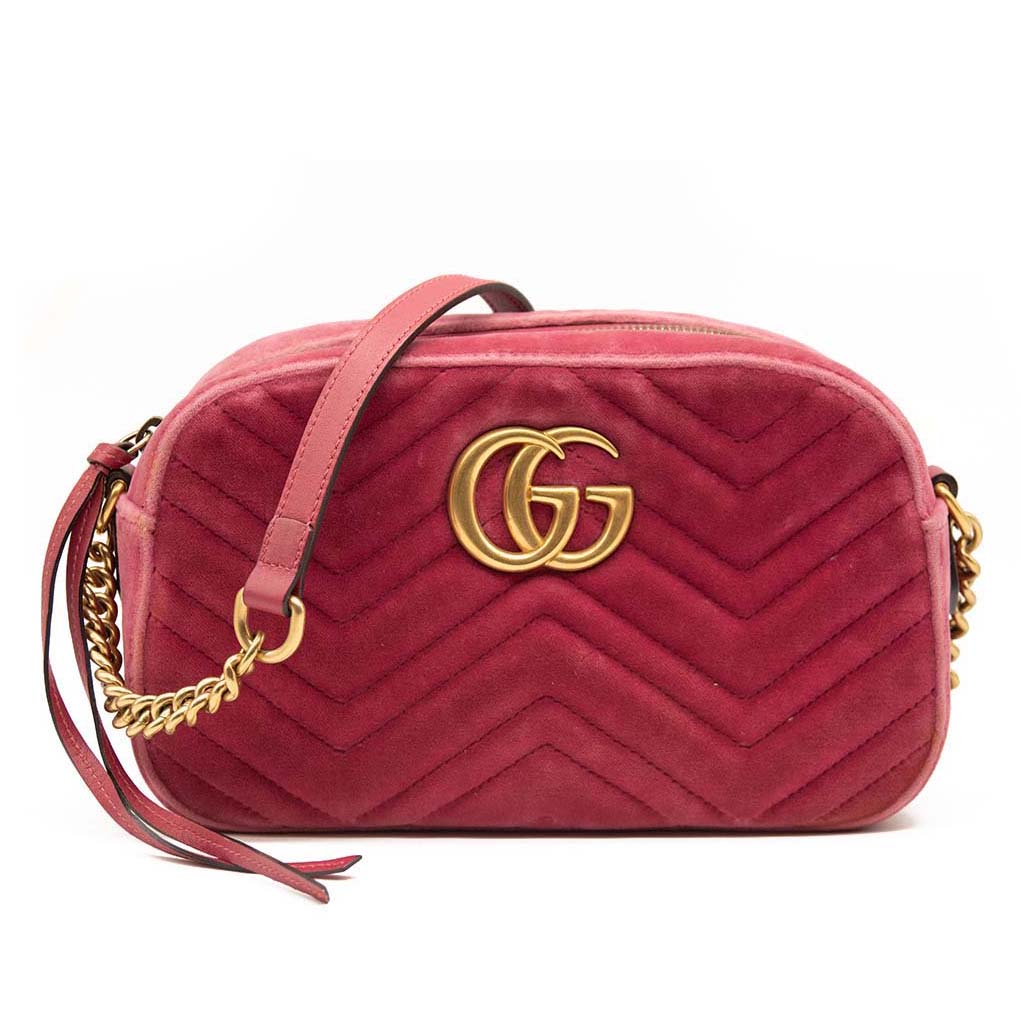 Gucci Marmont Mini Velvet shoulder bag (red)