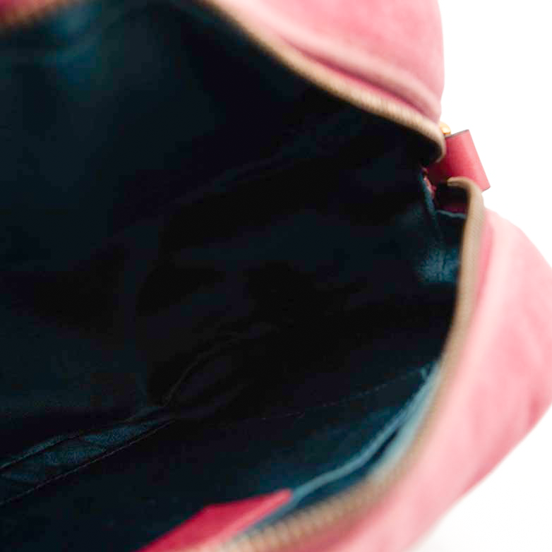 GUCCI Velvet Matelasse GG Marmont Chain Shoulder Bag Light Raspberry Rose