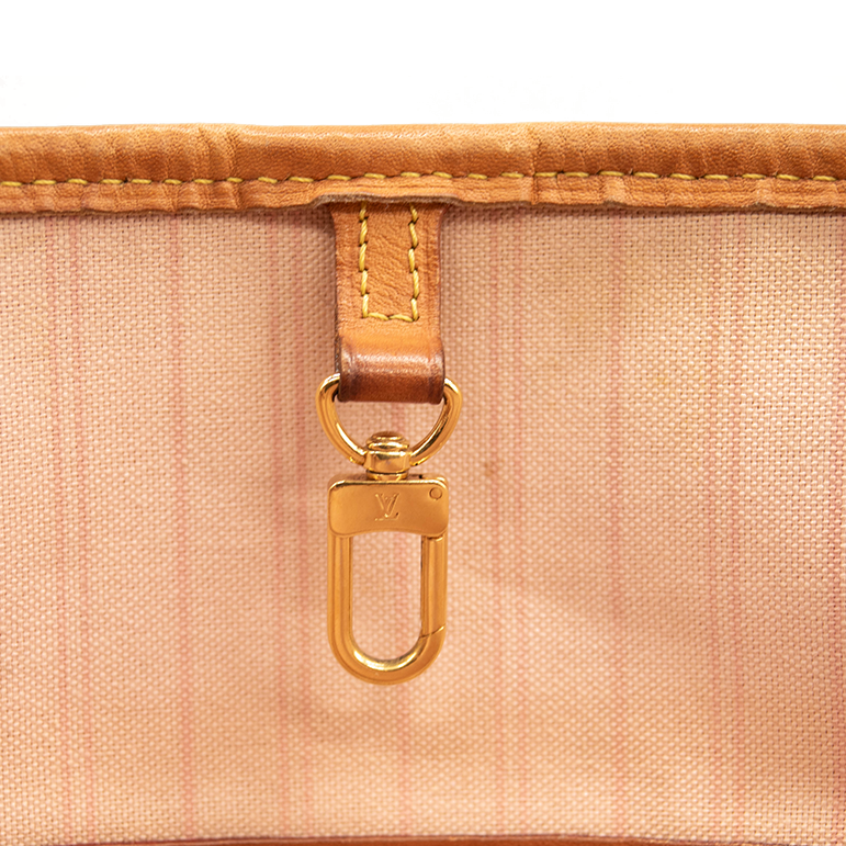 LOUIS VUITTON Damier Azur Neo Neverfull MM Rose Ballerine