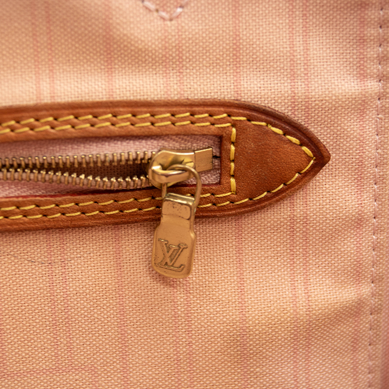 LOUIS VUITTON Damier Azur Neo Neverfull MM Rose Ballerine