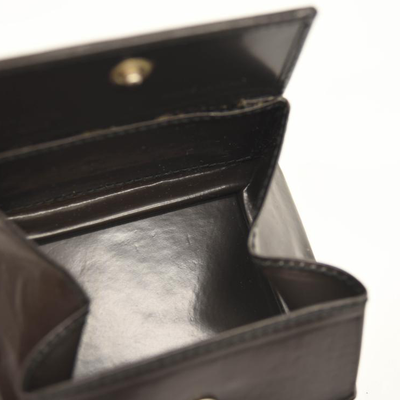 Prada Coin Purse Black Leather Square Pouch