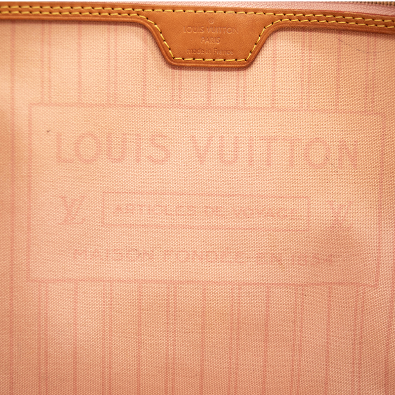 LOUIS VUITTON Damier Azur Neo Neverfull MM Rose Ballerine