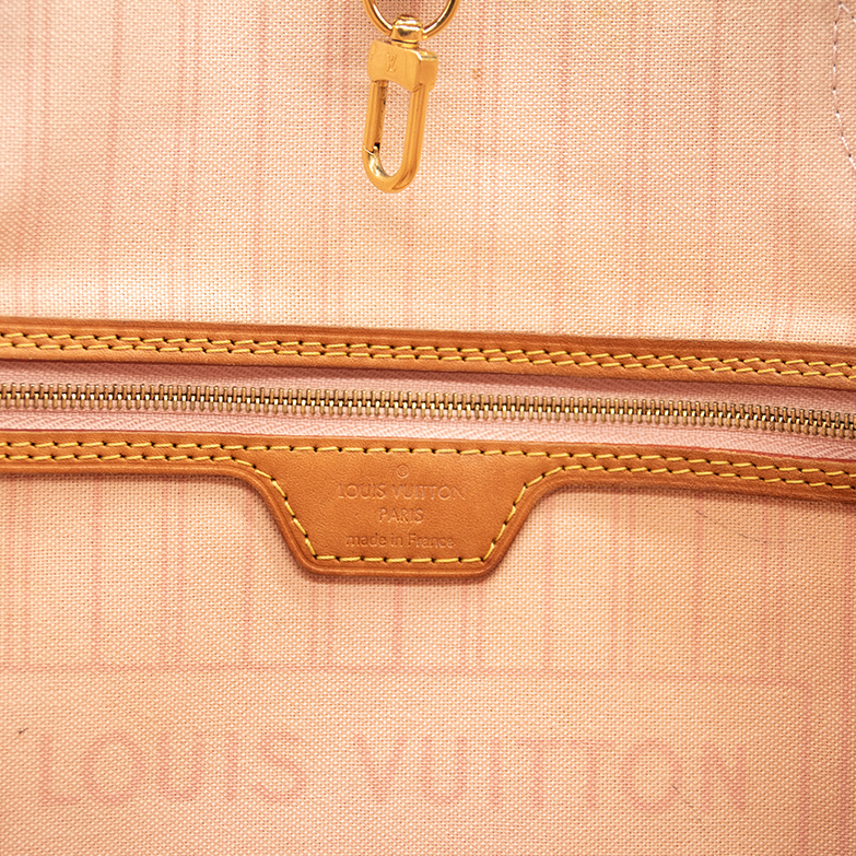 LOUIS VUITTON Damier Azur Neo Neverfull MM Rose Ballerine